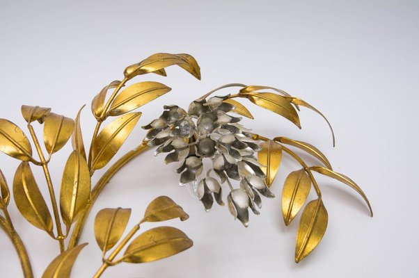 German Gilt Metal Palm Tree Sconce from Hans Kögl, 1970s-KQB-891279