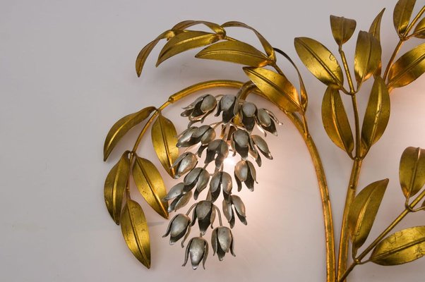 German Gilt Metal Palm Tree Sconce from Hans Kögl, 1970s-KQB-891279