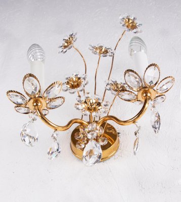 German Glamorous Jewel Wall Lamp in Crystal & Gilt-Brass from Palwa, 1960-DEK-945877