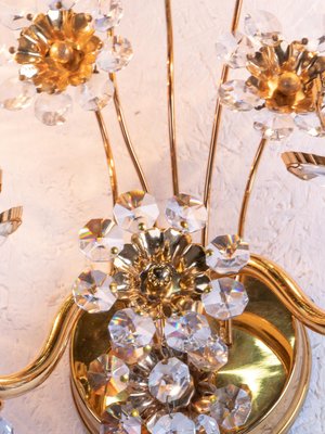 German Glamorous Jewel Wall Lamp in Crystal & Gilt-Brass from Palwa, 1960-DEK-945877