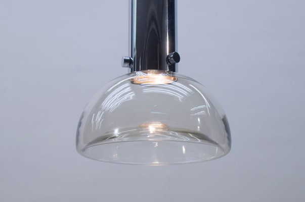 German Glass and Chrome Ceiling Lamp from Limburg, 1960s-KQB-582473