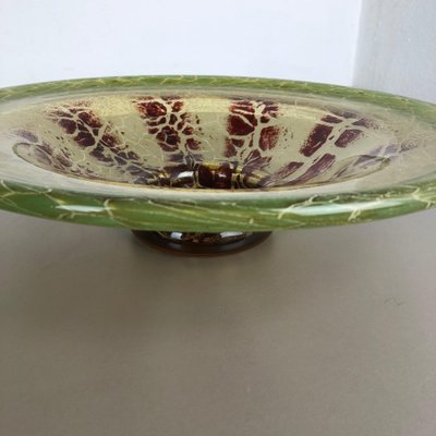 German Glass Bowl by Karl Wiedmann for WMF Ikora, 1930s-QZ-1053113