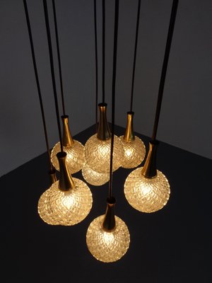 German Glass & Brass Cascade Ceiling Lamp, 1960s-RDW-1062311