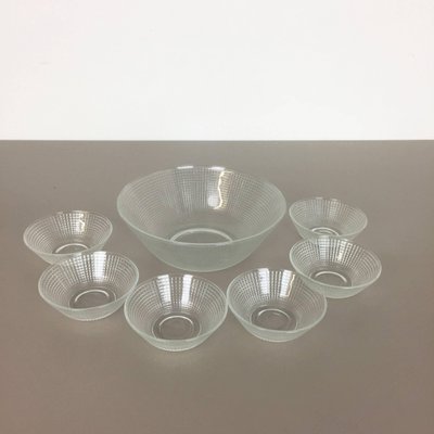 German Glass Shells by Wilhelm Wagenfeld for VLG Weisswasser, 1960s, Set of 7-QZ-1131860