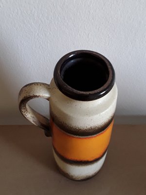 German Glazed Ceramic Vase with Ornamental Label from Scheurich, 1970s-HOI-1453638