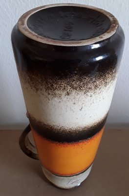 German Glazed Ceramic Vase with Ornamental Label from Scheurich, 1970s-HOI-1453638