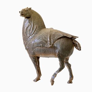 German Glazed Pottery Horse Sculpture by Harro Frey, 1970s-WPT-627394