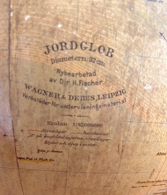 German Globe by Dr. H. Fischer for Wagner & Debes, Leipzig, 1933-AAR-1703600