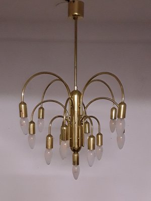 German Gold-Colored Chandelier with from Sölken, 1970s-HOI-1142487