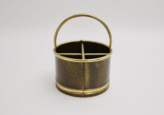 German Hammered Brass Magazine Rack, 1970s-NB-561284