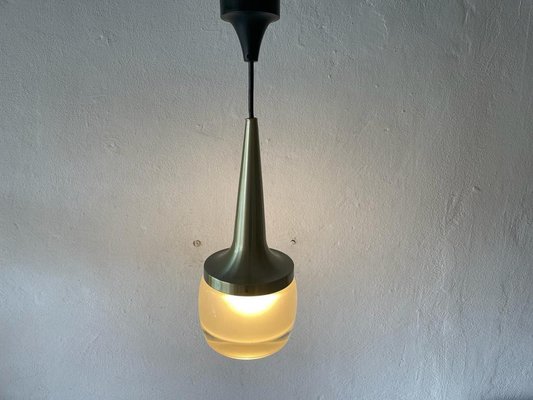 German Heavy Ice Glass Pendant Lamp from Staff, 1960s-RDS-1193037