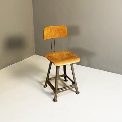 German Industrial Wood & Metal Chair, 1930s-GDD-1333934