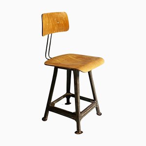 German Industrial Wood & Metal Chair, 1930s-GDD-1333934