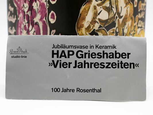 German Jubilee Four Seasons Vase by Hap Grieshaber for Rosenthal Studio-Line, 1980-KWQ-1143929