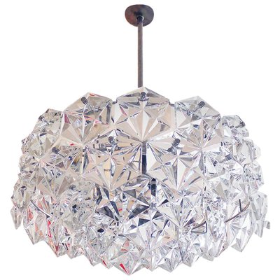 German Kinkeldey Chromed Crystal Chandelier from Kinkeldey, 1960s-DEK-932421