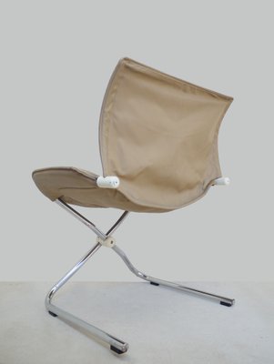 German Leather and Chrome Folding Swivel Chair by Simon Desata for Cor, 1980s-DEK-550100