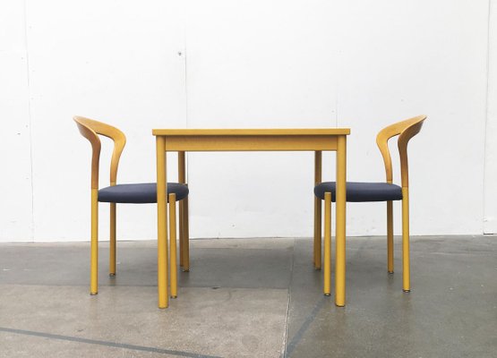 German Lotus Stacking Chairs and Table by Hartmut Lohmeyer for Kusch+Co, Set of 3-UAH-810109