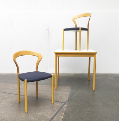 German Lotus Stacking Chairs and Table by Hartmut Lohmeyer for Kusch+Co, Set of 3-UAH-810109