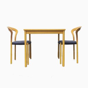 German Lotus Stacking Chairs and Table by Hartmut Lohmeyer for Kusch+Co, Set of 3-UAH-810109