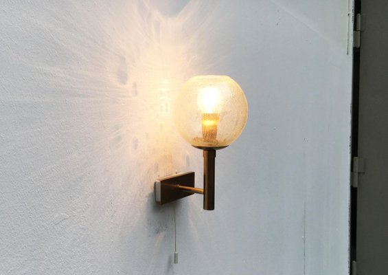 German Mid-Century Brass and Glass Sconces from Doria Leuchten, Set of 2-UAH-853005