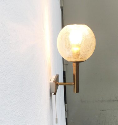 German Mid-Century Brass and Glass Sconces from Doria Leuchten, Set of 2-UAH-853005