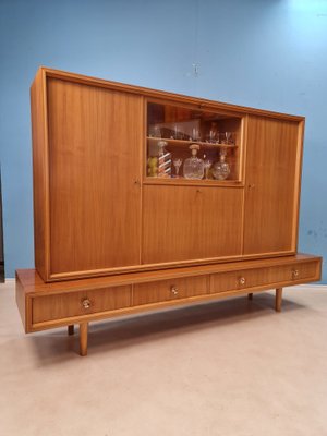 German Mid-Century Modern Solid Walnut High Sideboard from Schukraft, 1960s-IQR-1007377