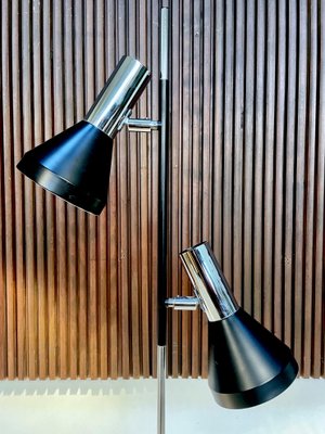 German Minimalist Chromed Floor Lamp with Adjustable Spotlights from Hustadt Leuchten, 1960s-JP-1098459