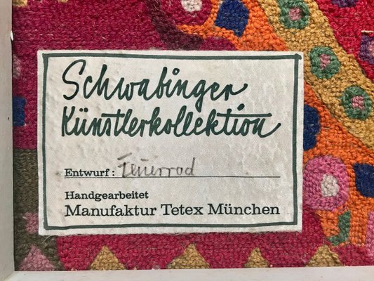 German Modernist Art Wall Rug from Tetex Munich, 1960s-JP-766771