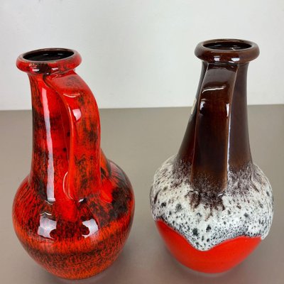 German Multi-Color Fat Lava Op Art Pottery Vase from BAY Ceramics, 1970s, Set of 2-QZ-1257937