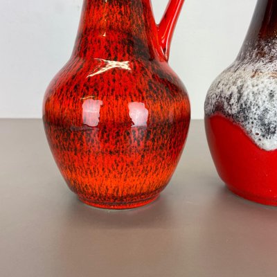 German Multi-Color Fat Lava Op Art Pottery Vase from BAY Ceramics, 1970s, Set of 2-QZ-1257937