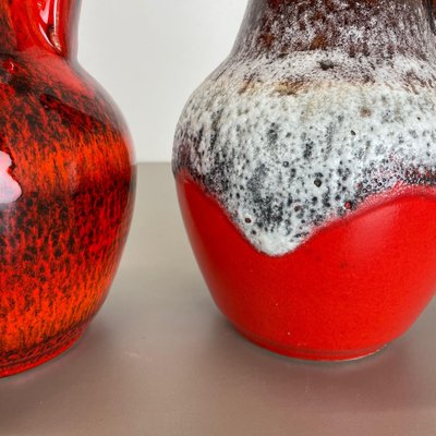 German Multi-Color Fat Lava Op Art Pottery Vase from BAY Ceramics, 1970s, Set of 2-QZ-1257937