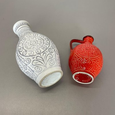 German Multi-Color Fat Lava Op Art Pottery Vase from BAY Ceramics, Set of 2-QZ-1257931