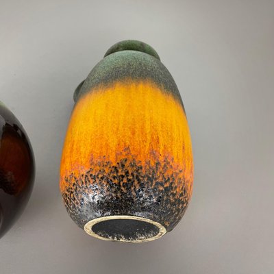 German Multi-Color Fat Lava Pottery Vases from Scheurich, 1970s, Set of 2-QZ-1143216