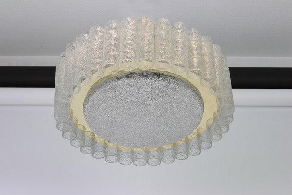 German Murano Glass Tubes Chandelier with Brass Surround by Doria, 1960s-UGR-1085595