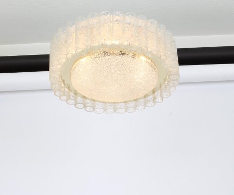 German Murano Glass Tubes Chandelier with Brass Surround by Doria, 1960s-UGR-1085595