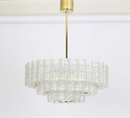 German Murano Ice Glass Tubes Chandelier by Doria, 1960s-UGR-1085500