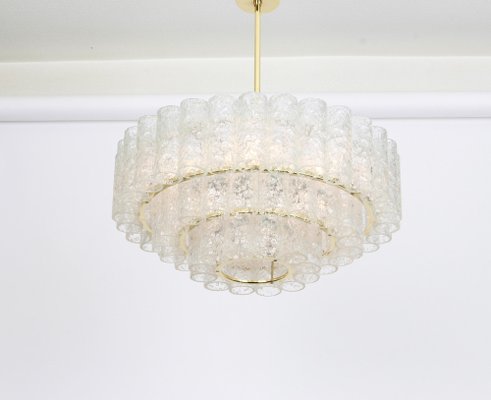 German Murano Ice Glass Tubes Chandelier by Doria, 1960s-UGR-1085500