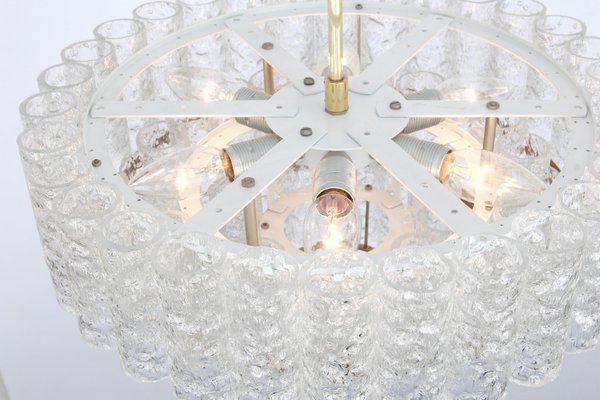 German Murano Ice Glass Tubes Chandelier by Doria, 1960s-UGR-1085500