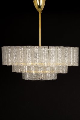 German Murano Ice Glass Tubes Chandelier by Doria, 1960s-UGR-1085500