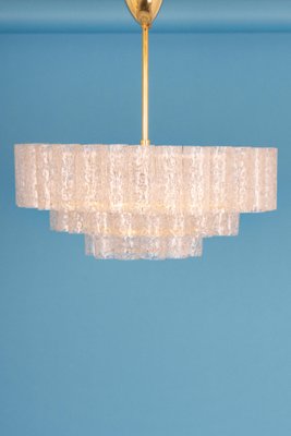 German Murano Ice Glass Tubes Chandelier by Doria, 1960s-UGR-1085500