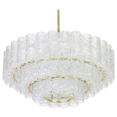 German Murano Ice Glass Tubes Chandelier by Doria, 1960s-UGR-1085500