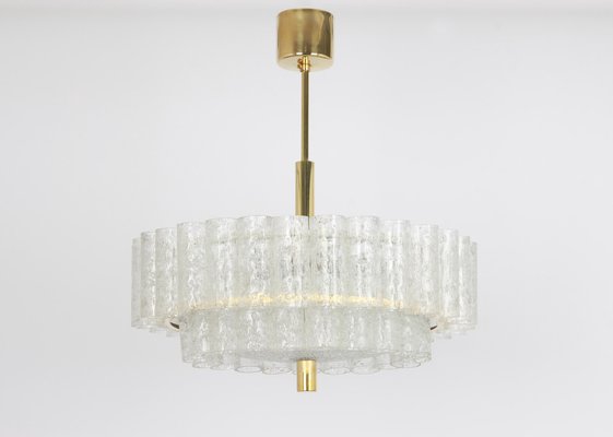 German Murano Ice Glass Tubes Chandelier by Doria, 1960s-UGR-1085447