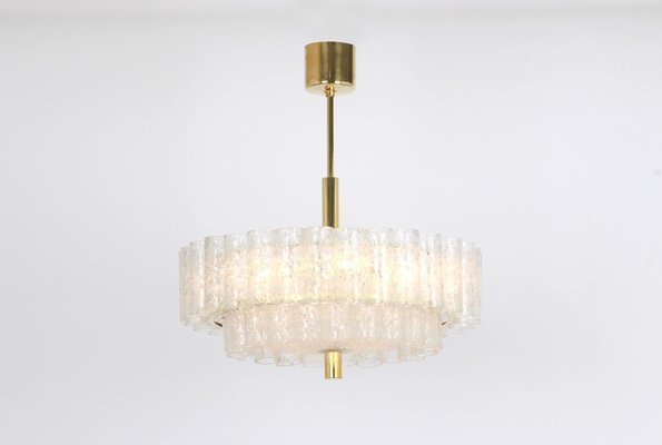 German Murano Ice Glass Tubes Chandelier by Doria, 1960s-UGR-1085447