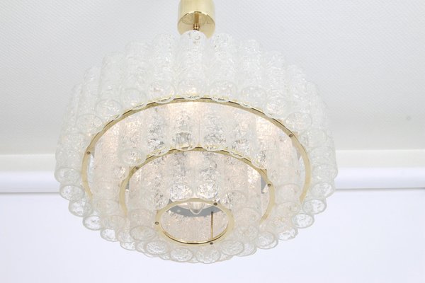 German Murano Ice Glass Tubes Chandelier by Doria, 1960s-UGR-1085500