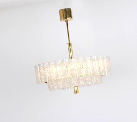 German Murano Ice Glass Tubes Chandelier by Doria, 1960s-UGR-1085447