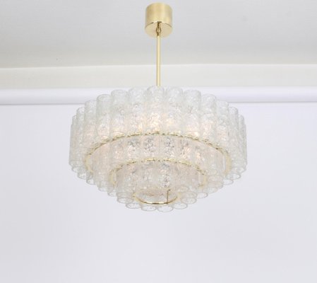 German Murano Ice Glass Tubes Chandelier by Doria, 1960s-UGR-1085500