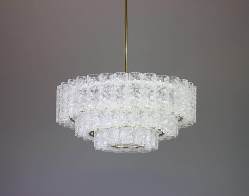 German Murano Ice Glass Tubes Chandelier by Doria, 1960s-UGR-1085500