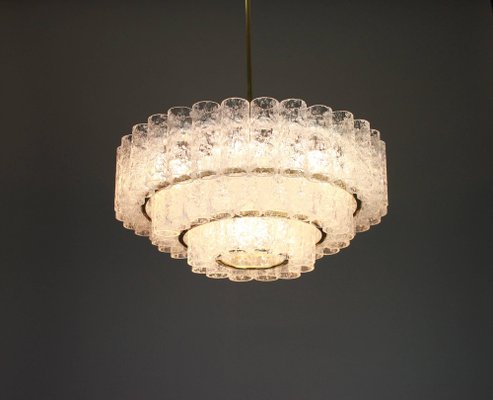 German Murano Ice Glass Tubes Chandelier by Doria, 1960s-UGR-1085500