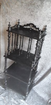 German Newspaper Stand in Black Stained Maple Wood, 1890s-HOI-1821050