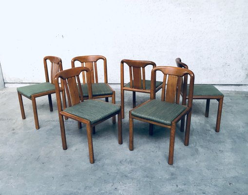 German Oak Dining Chairs, 1970s, Set of 6-RQV-869777